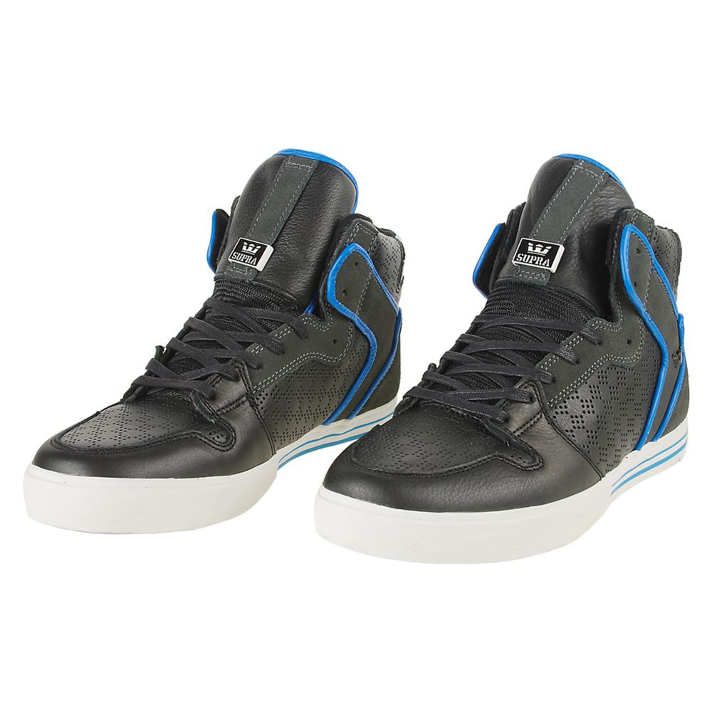 Baskets Montantes Supra Vaider Noir Bleu Black/Grey/Blue Homme | PHJ-47416866